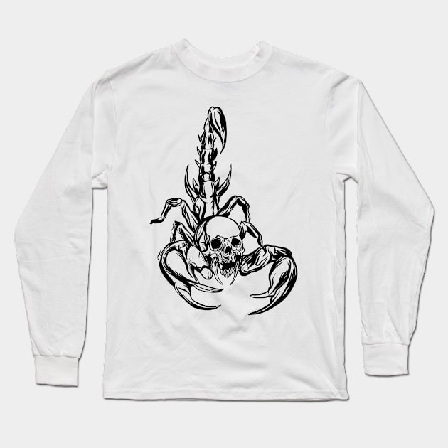 scorpion skull Long Sleeve T-Shirt by KAWULA